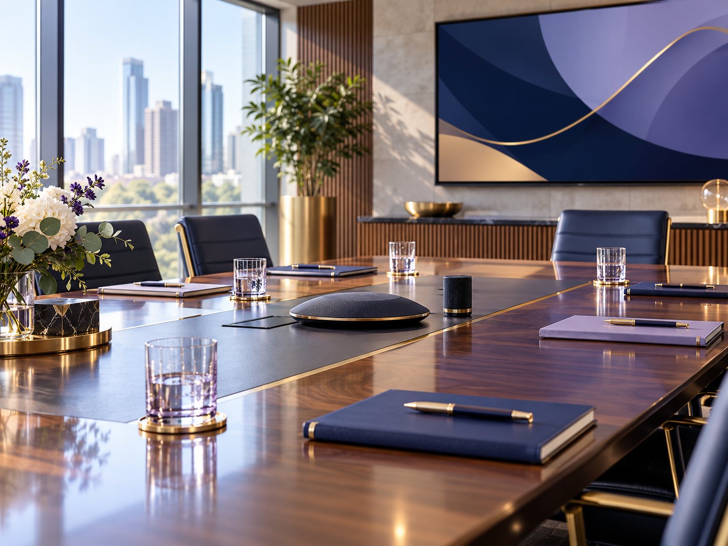 Professional meeting room prepared for a training session