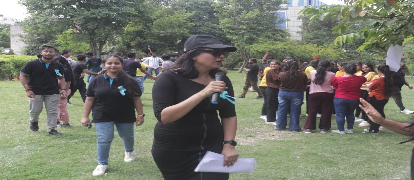 Learners participating in an outdoor group exercise